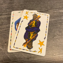 Load image into Gallery viewer, A close up of a joker and a king card with braille on them.
