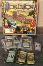 Load image into Gallery viewer, The old version of Dominion but the 2nd Edition kit is very similar. The card sets are organized into bags(not included) and all the cards have braille on them
