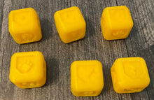 Load image into Gallery viewer, 3d printed braille dice with different shapes for the different sides.
