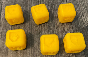 3d printed braille dice with different shapes for the different sides.